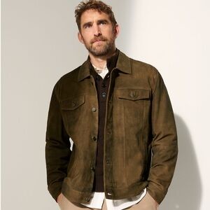 Overland Leather Jimmy Suede Jean Jacket Western Jacket Size Small S